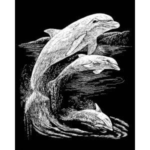 ROYAL and LANGNICKEL Stříbrný vyškrabovací obrázek - Delfíni
