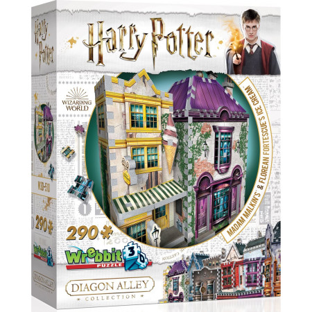 WREBBIT 3D puzzle Harry Potter: Madam Malkinová a Zmrzlinářství Florea 290 dílků
