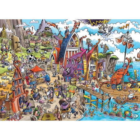 COBBLE HILL Puzzle DoodleTown: Vesnice Vikingů 1000 dílků