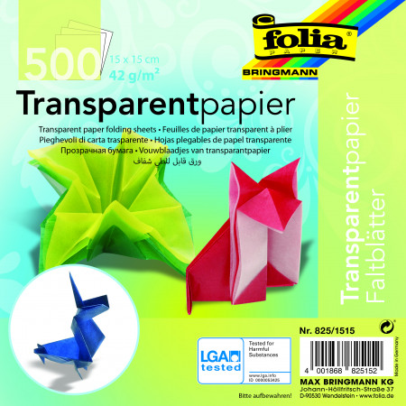 Origami papír -15 x 15 cm - 500 archů v 10 barvách