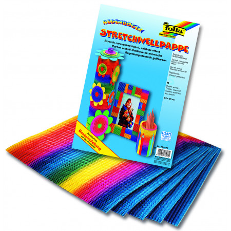 Strečový vlnitý papír - oboustranně barevný - 24 x 35 cm