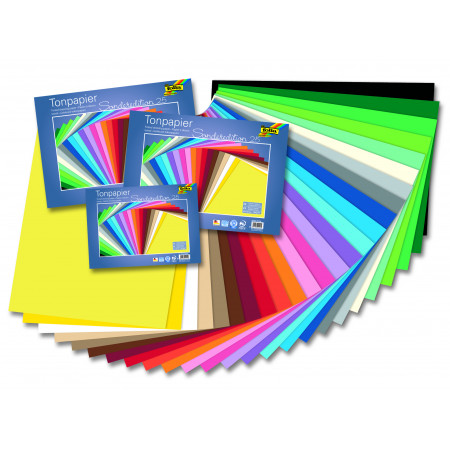 Barevný papír - 130 g/m2 - 25 listů ve 25 barvách - 50 x 70 cm