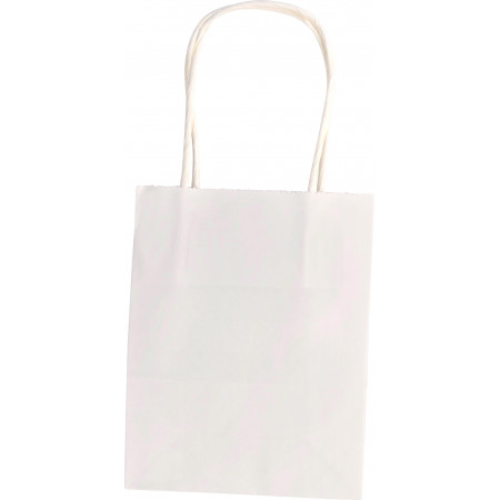 Papírové tašky - 12 x 5,5 x 15 cm, 20 ks - BÍLÁ
