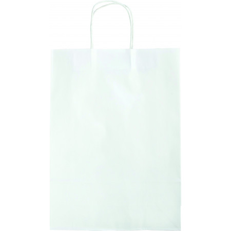 Papírová taška - 31 x 11 x 42 cm - bílá - 15 ks