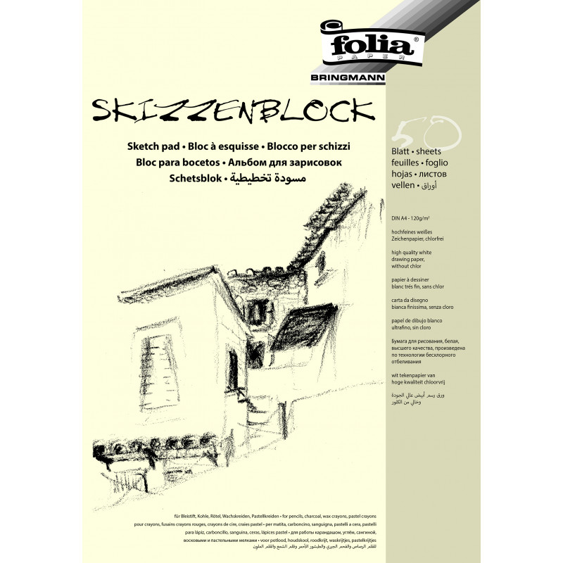 Skicák - blok - DIN A4, 50 listů - 120 g/m2