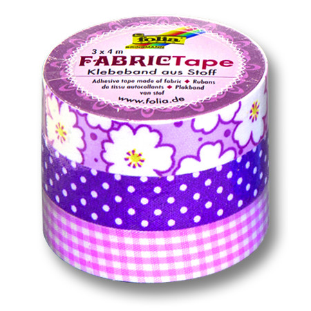 Fabric Tape - růžová - 3 roličky