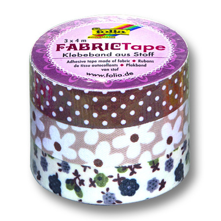 Fabric Tape - hnědá - 3 roličky