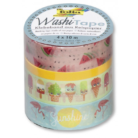 Washi Tape - dekorační lepící páska - 4 ks - TROPICAL