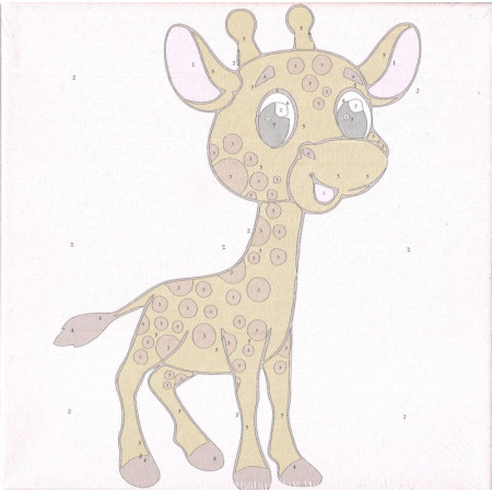 Malování podle čísel na plátno 20x20cm -Žirafa