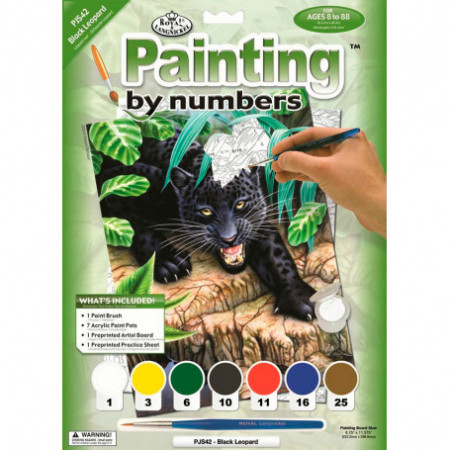 Malování podle čísel 22x30 cm-Černý leopard