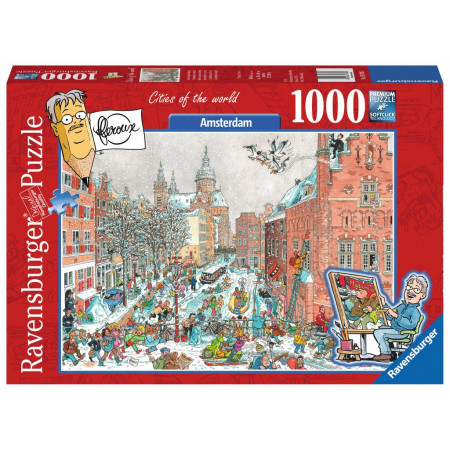 RAVENSBURGER Puzzle Města světa: Amsterdam v zimě 1000 dílků