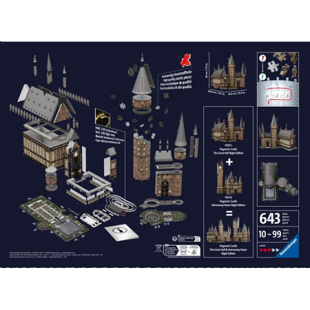 RAVENSBURGER Svítící 3D puzzle Noční edice Harry Potter: Bradavický hrad - Velká síň 643 dílků