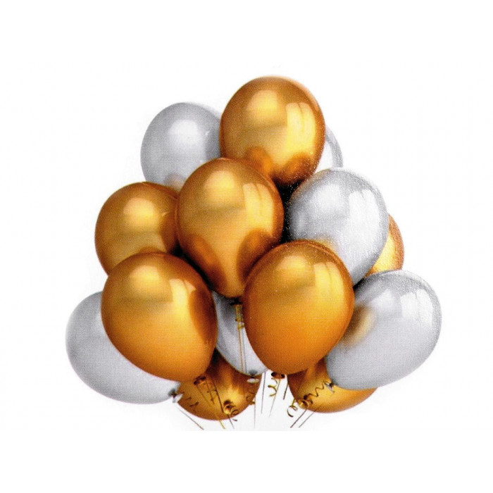 Nafukovací balónky metalické sada zlatá 1sada, 111-3