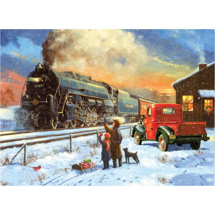 Malování podle čísel 40x32 cm - Parní vlak v zimě