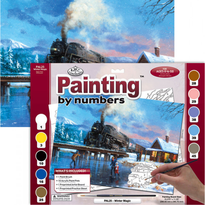 Malování podle čísel 40x32cm - Lokomotiva