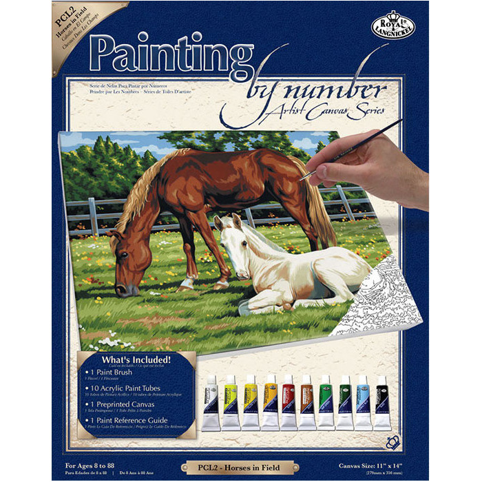 Malování na plátno 28x35 cm Koně
