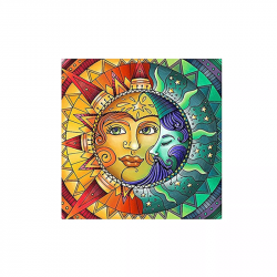 Diamantový obrázek mandala 7D - Tvář slunce, měsíc 30x30cm