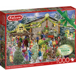 FALCON Puzzle Farma s vánočními stromky 2x1000 dílků