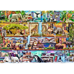 WOODEN CITY Dřevěné puzzle Úžasné království zvířat 2v1, 1010 dílků EKO