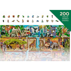 WOODEN CITY Dřevěné puzzle Úžasné království zvířat 2v1, 4000 dílků