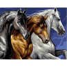Diamantový obrázek - Tři koně 30x40cm
