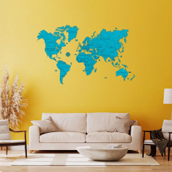 WOODEN CITY Dřevěná mapa světa velikost XL (120x80cm) modrá