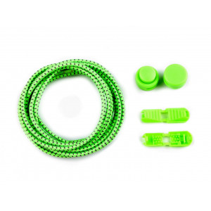 Reflexní elastické samozavazovací tkaničky délka 120 cm zelená neon 1pár, 111