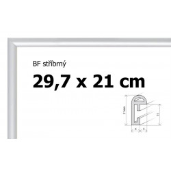 BFHM Plastový rám 29,7x21cm A4 - stříbrný