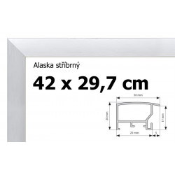 BFHM Alaska hliníkový rám na puzzle 42x29,7cm A3 - stříbrný
