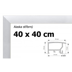 BFHM Alaska hliníkový rám 40x40cm - stříbrný