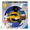 RAVENSBURGER Kulaté puzzle Little Sun: Správný pocit 500 dílků