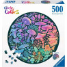 RAVENSBURGER Kulaté puzzle Kruh barev: Houby 500 dílků