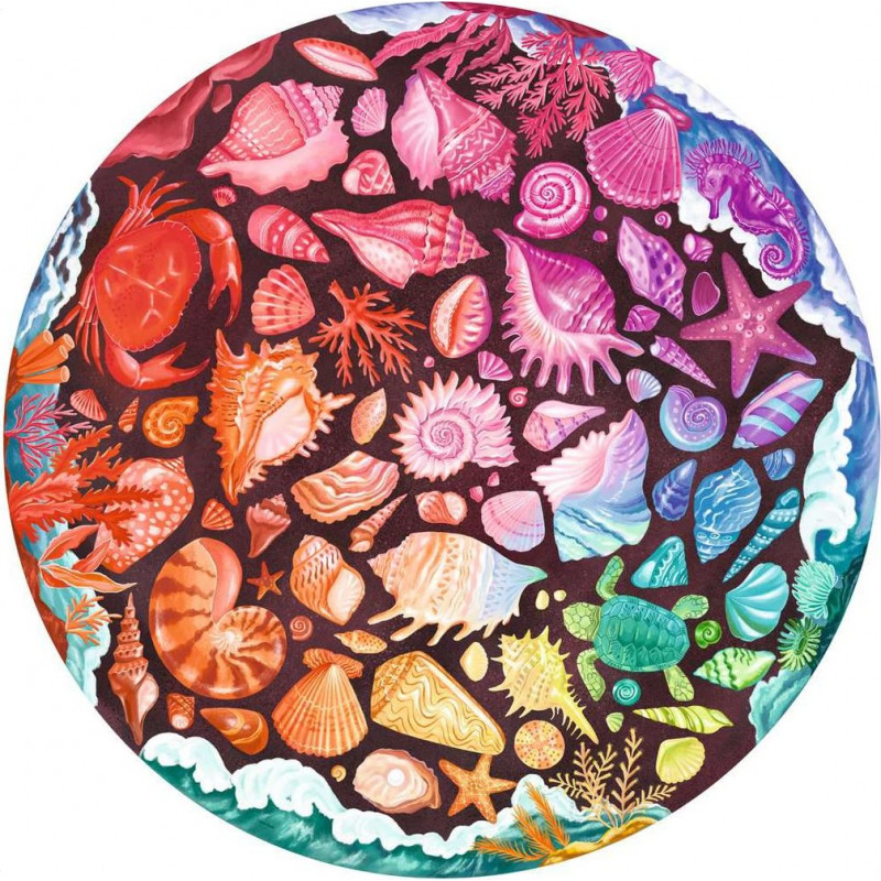 RAVENSBURGER Kulaté puzzle Kruh barev: Mušle 500 dílků