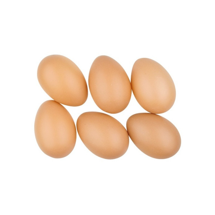 Vajíčka plastová 8 cm bez šňůrky, 6 ks v sáčku, hnědá