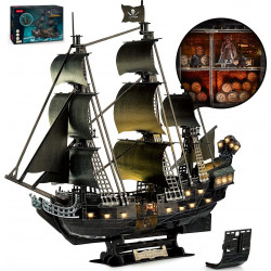 CUBICFUN Svítící 3D puzzle Plachetnice Queen Anne's Revenge 293 dílků