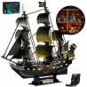 CUBICFUN Svítící 3D puzzle Plachetnice Queen Anne's Revenge 293 dílků
