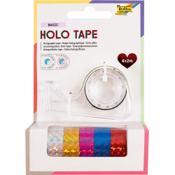 Holografické samolepící pásky - 6 roliček po 12 mm x 2m - 6 barev