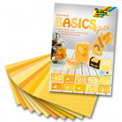 Blok s motivem Basics žlutá 30 archů formátu 24x34 cm
