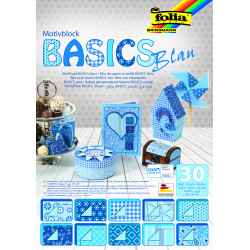 Blok s motivem Basics modrá 30 archů formátu 24x34 cm