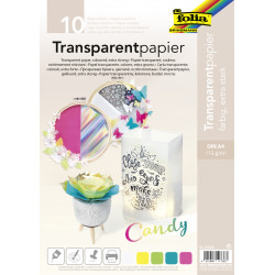 Transparent papír - mix barev - extra silný - 10 listů