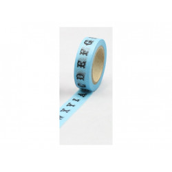 Dekorační lepicí páska - WASHI pásky-1ks ABeCeDa v modré