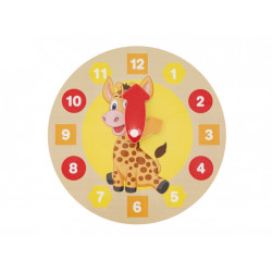 Dřevěné hodiny , 20 cm - Žirafa