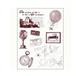 Gelová razítka - Cestování - mapa,balon,globus,... 14x18cm