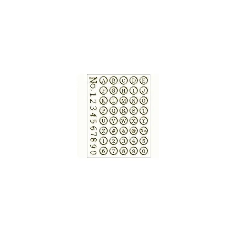 Gelová razítka - Písmenka a číslice - v kroužku 15x20cm