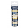 Dekorační lepicí páska - Washi pásky vánoční 8ks x 3m modrozlaté