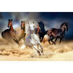 Diamantový obrázek - Koně v běhu  30x40cm