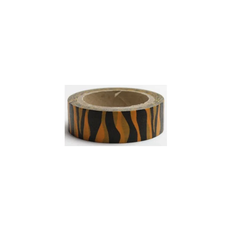 Dekorační lepicí páska - WASHI tape-1ks - zebra oranž