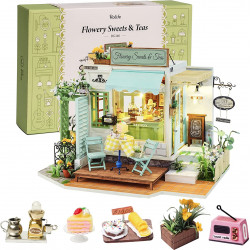 ROBOTIME Rolife DIY House: Kavárna Flowery Sweets & Teas s LED osvětlením