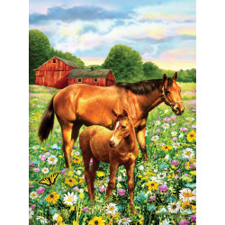Malování podle čísel 22x30 cm - Koně na pastvě