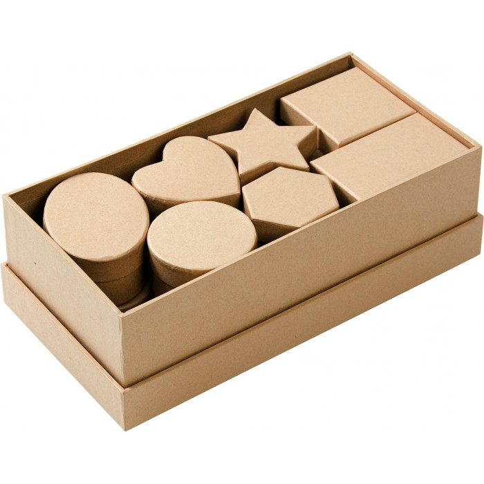 Dárkové krabičky - přírodní - 15 dílů